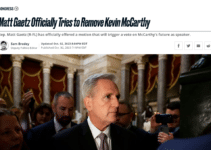 Republican Congressman Files Motion to Remove Kevin McCarthy as Speaker of the House, Igniting Intraparty Feud